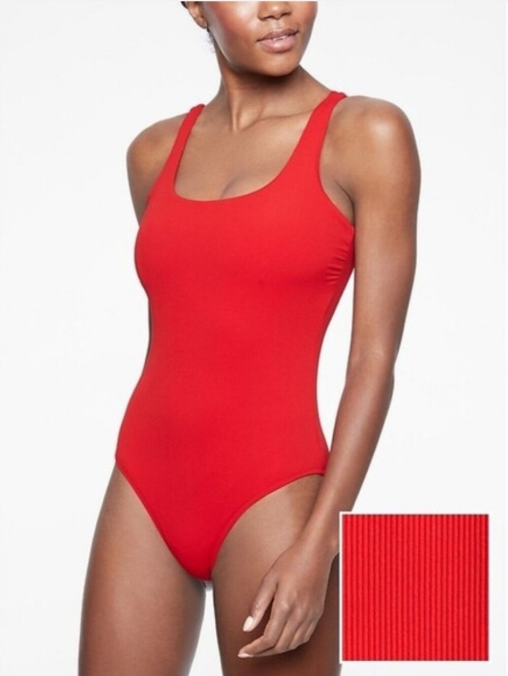NWT Athleta Women's Red Scoop One Piece Swimsuit